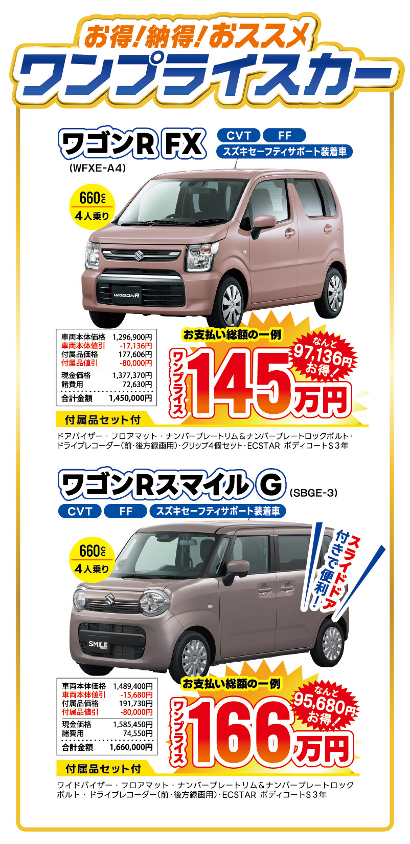 ワンプライス車